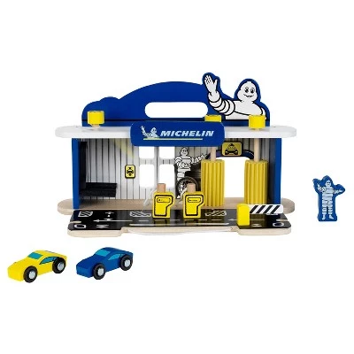 Theo Klein Michelin Car Service Station Kids Wooden Toy Playset with 2 Cars, 2 Fuel Pumps, and Car Wash Station for Ages 3 and Up 2 Theo Klein Michelin Car Service Station Kids Wooden Toy Playset with 2 Cars, 2 Fuel Pumps, and Car Wash Station for Ages 3 and Up - Image 2