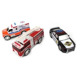 Insten 2 Piece Emergency Vehicle Toy Playset For Kids, Fire Truck, Police Car, Ambulance, 7in -Action Figure Playsets Sales Store unnamed file 1154