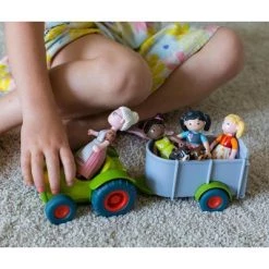 HABA Little Friends Tractor and Trailer - 2 Piece Farm Play Set with Movable Hatch -Action Figure Playsets Sales Store unnamed file 1176