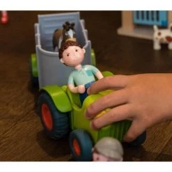 HABA Little Friends Tractor and Trailer - 2 Piece Farm Play Set with Movable Hatch -Action Figure Playsets Sales Store unnamed file 1177