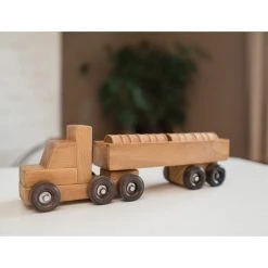 Remley Kids Wooden Barrel Truck w/ Barrels Playset
