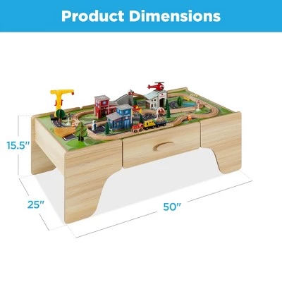 Best Choice Products 35-Piece Train Table, Large Multipurpose Wooden Playset for Children w/ Reversible Table Top 6 Best Choice Products 35-Piece Train Table, Large Multipurpose Wooden Playset for Children w/ Reversible Table Top - Image 6