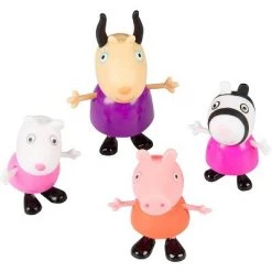 Jazwares Peppa Pig School Time Figure Playset, 8 Pieces - Includes Character Figures, Desks & Chalkboard - Age 2+