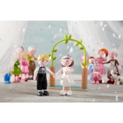 HABA Little Friends 4" Bride & Groom - Wedding Play Set