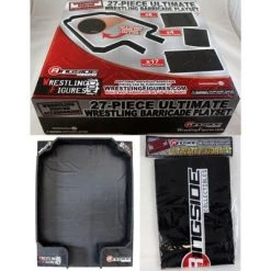 Ringside Collectibles Package Deal 27-Piece Ultimate Wrestling Barricade Playset & Floor Mat Set of 2