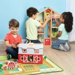 Melissa & Doug Fold and Go Wooden Barn Play Set - 10pc -Action Figure Playsets Sales Store unnamed file 525