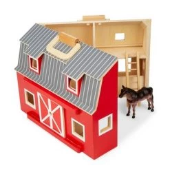 Melissa & Doug Fold and Go Wooden Barn Play Set - 10pc -Action Figure Playsets Sales Store unnamed file 529