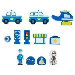 Small Foot Wooden Toys Police Station Playworld In Carrying Case