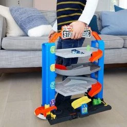 Hot Wheels GNL70 City Stunt Garage Kids Playset Multi Level Vertical Tower with Elevator, Parking Spaces, Fuel Station, and 1 Car -Action Figure Playsets Sales Store unnamed file 824