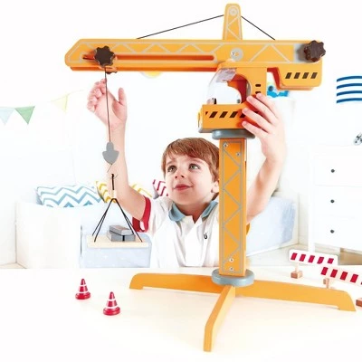 Hape Playscapes Toddler Kids Wooden Toy Construction Site Crane Lift Play Set 2 Hape Playscapes Toddler Kids Wooden Toy Construction Site Crane Lift Play Set - Image 2