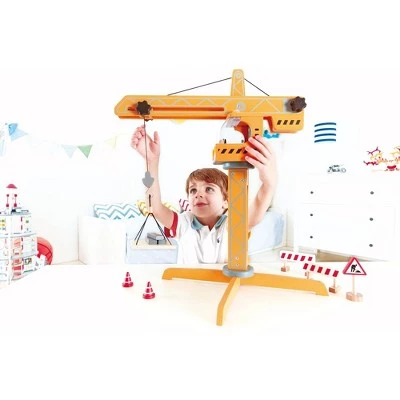 Hape Playscapes Toddler Kids Wooden Toy Construction Site Crane Lift Play Set 4 Hape Playscapes Toddler Kids Wooden Toy Construction Site Crane Lift Play Set - Image 4