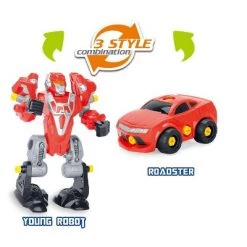 Link Worldwide Ready! Set! Play! Link 3-In-1 Take-A-Part Robot Toy Playset, Includes Electric Play Drill (Red)